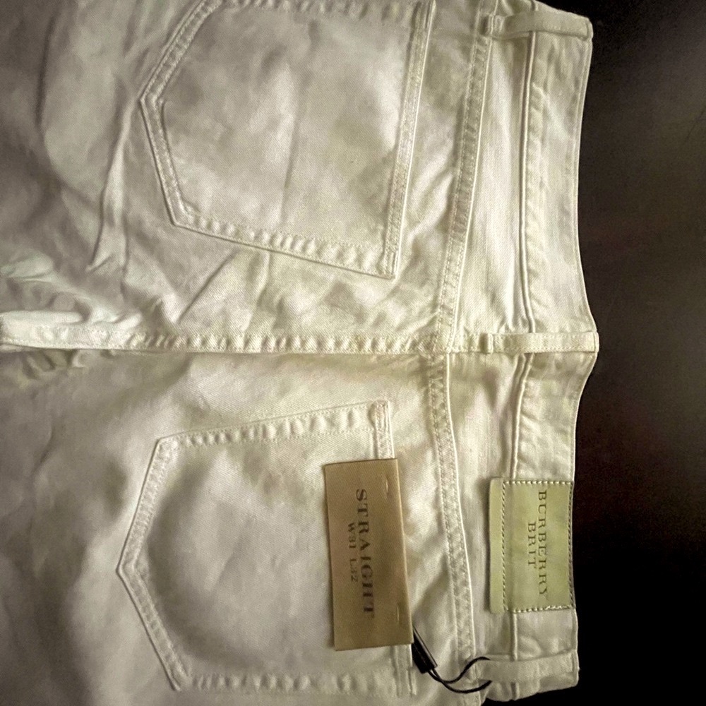 Burberry White Straight Leg Jeans with Seamless Stitching , NWT - Picture 3 of 12